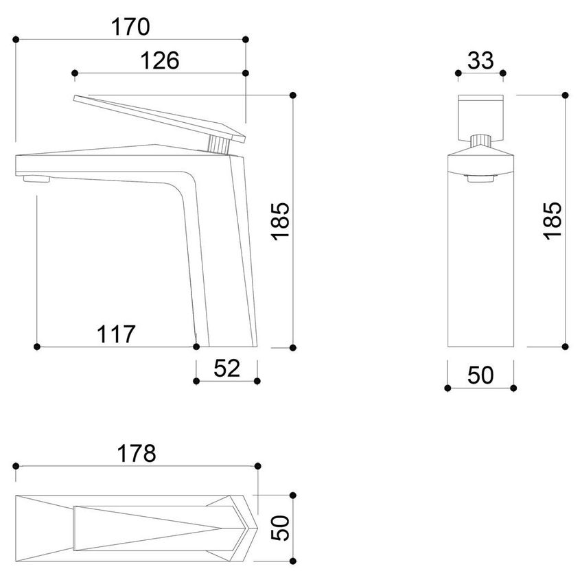 Misturador Monocomando Kromma Para Lavatório Com Bica Baixa Em Aço Inox Preto Com Dourado Kr477 1675 - imagem 3
