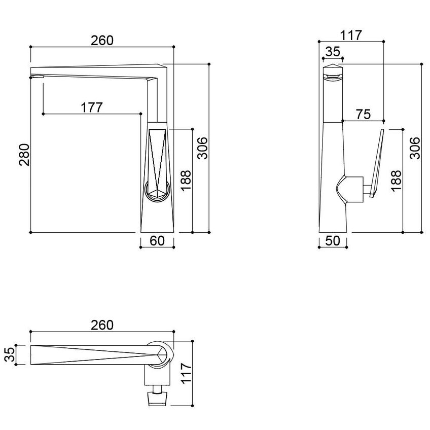 Misturador Monocomando Kromma Para Cozinha Ou Lavatório Com Bica Alta Em Aço Inox Preto E Dourado Kr293 1755 - imagem 3
