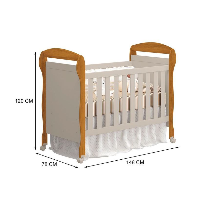Berço Mini Cama Danny Areia Fosco/Savana Fosco Com Colchão D18 De 10cm - Reller Móveis - imagem 4