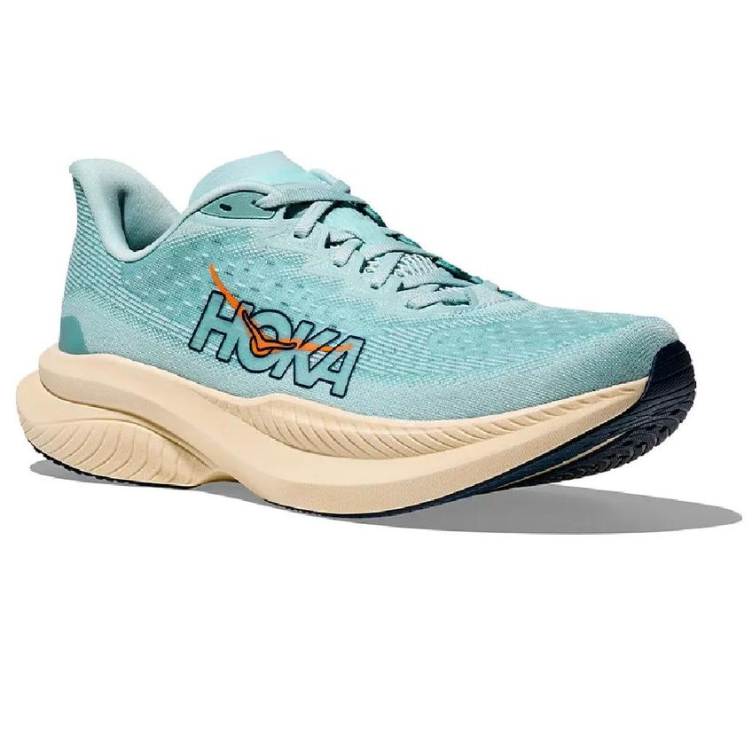Tênis Hoka Mach 6 Esportivo Conforto Azul/Bege 043 - imagem 4