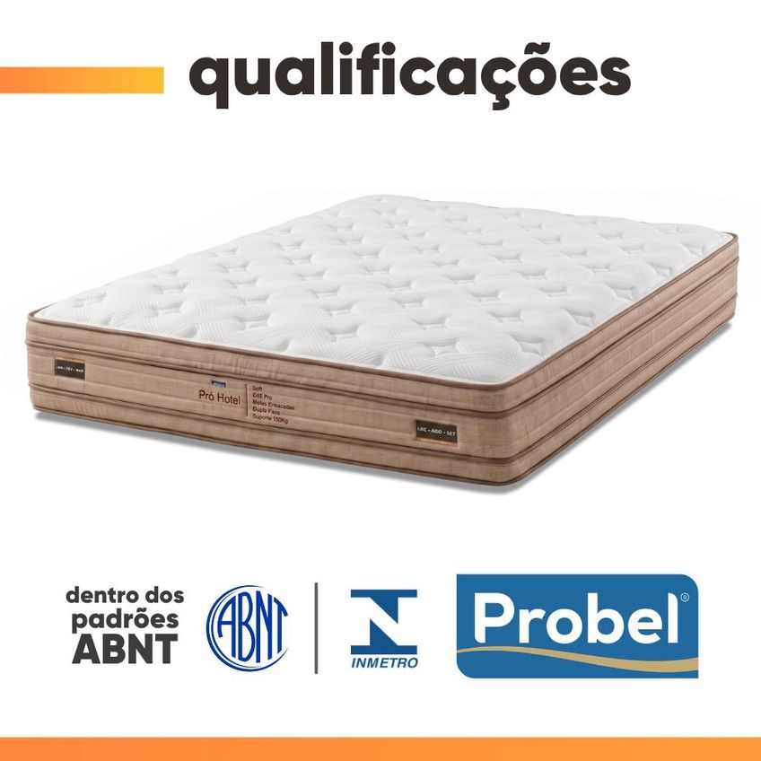 Colchão King Molas Ensacadas Euro Pillow Double Face Pró Hotel 193x203x31cm Probel Até 150kg - imagem 5