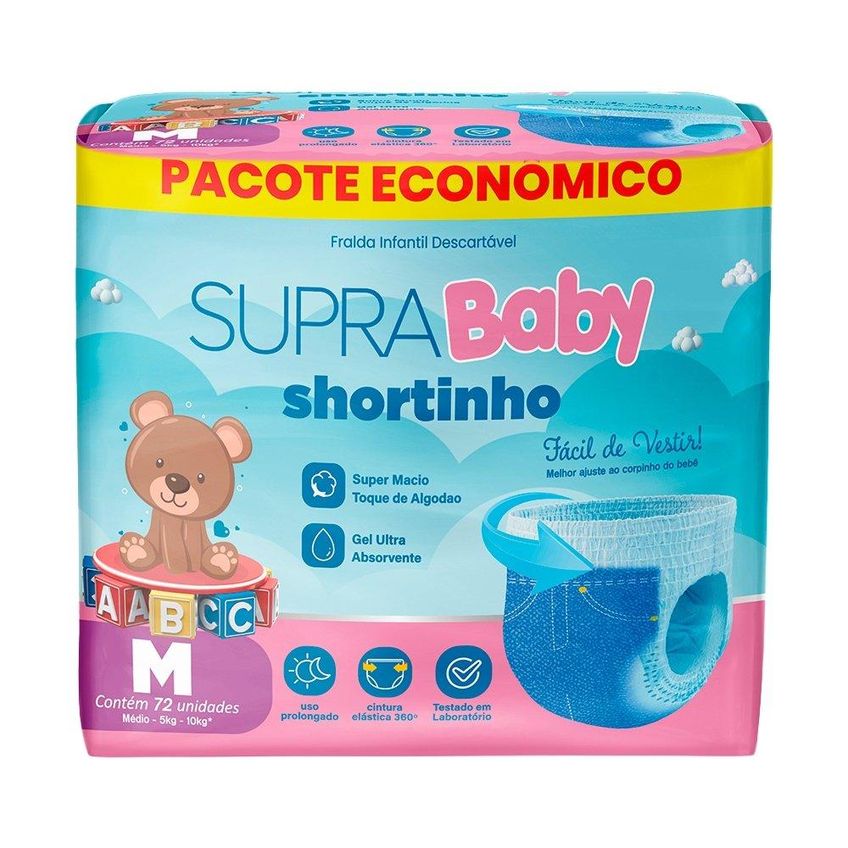 Fralda Descartável Supra Baby Shortinho Pants Bag M/G/XG/XXG - imagem 2