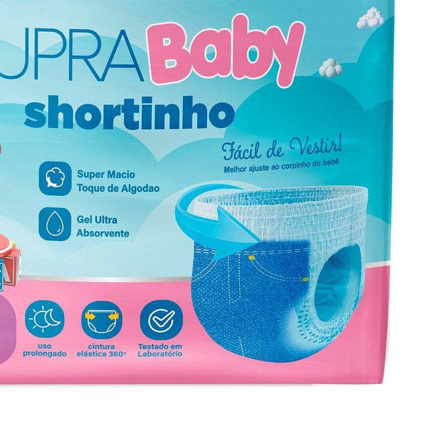 Fralda Descartável Supra Baby Shortinho Pants Bag M/G/XG/XXG - imagem 4