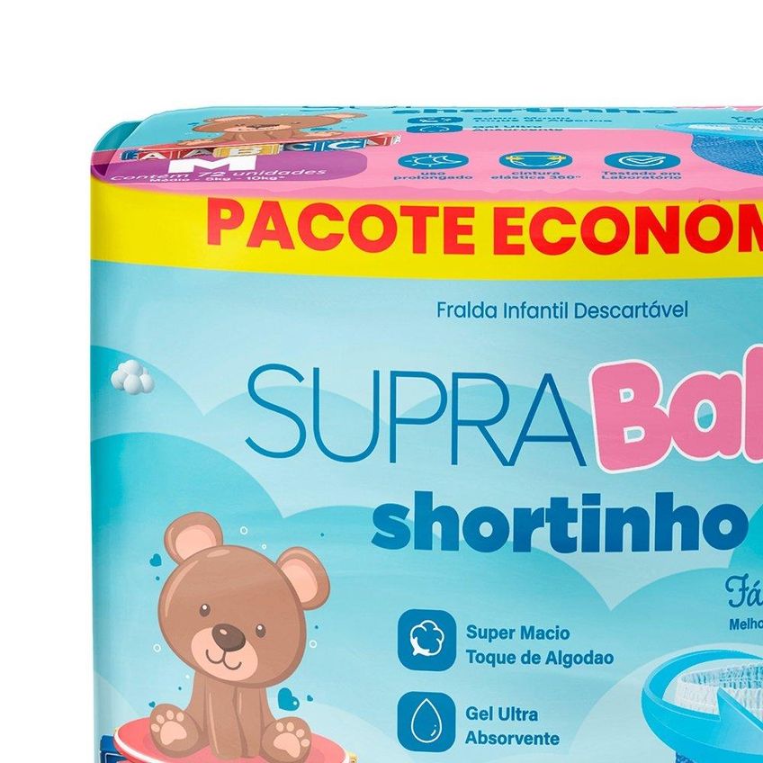 Fralda Descartável Supra Baby Shortinho Pants Bag M/G/XG/XXG - imagem 3