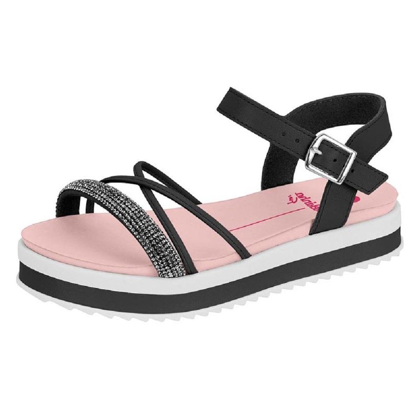 Sandalia Molekinha Ref 2305.1565.27227 Preto/rosa 027 - imagem 4