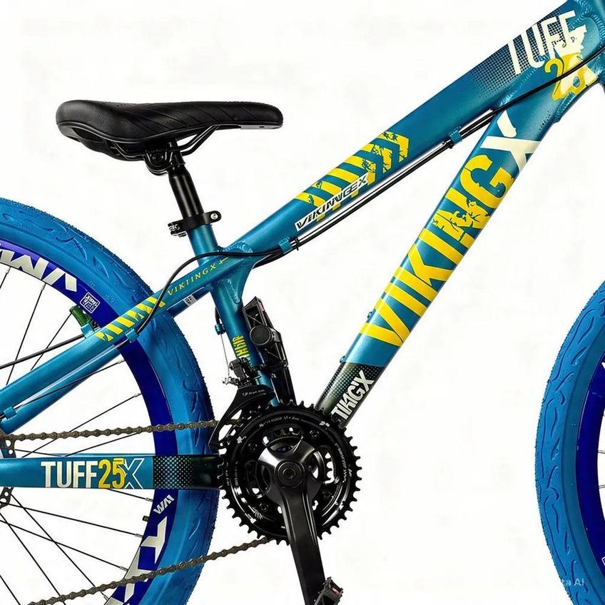 Bicicleta Tuff25 Urbana Aro 26 Alumínio 21 Marchas Azul Metálico Viking-x - imagem 3