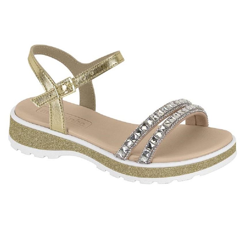 Sandalia Molekinha Ref 2361.207.29201 Dourado/creme-cristal 030 - imagem 3