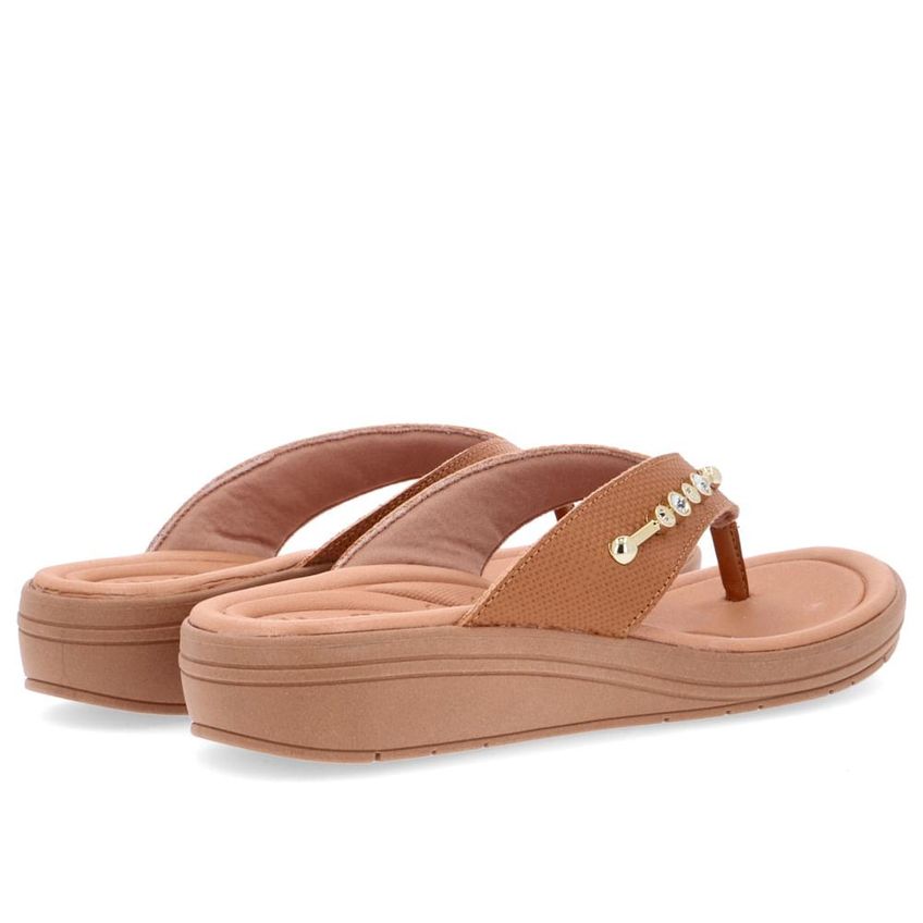 Chinelo Usaflex Anabela Conforto Casual Nude 035 - imagem 3