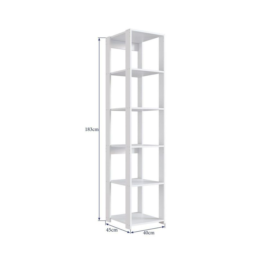Estante Armário Organizador De Banheiro Vertical Modulado Com 4 Prateleiras Branco Branco - imagem 3