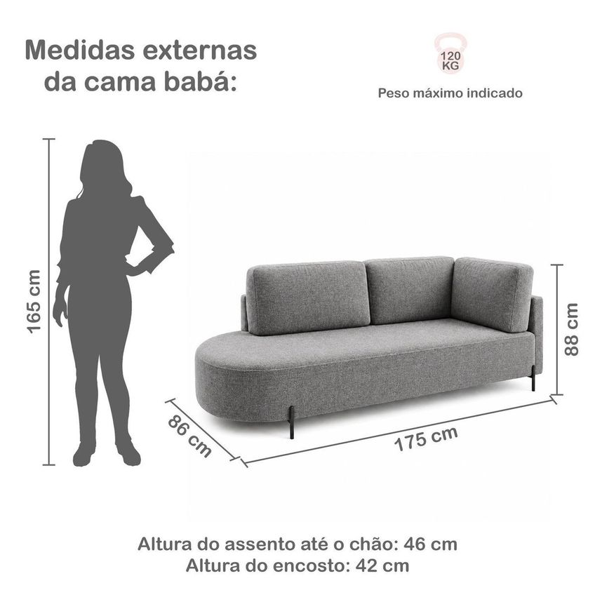 Cama Babá Infantil Orgânica Lado Esquerdo Para Quarto De Bebê Afeto Cinza - imagem 3