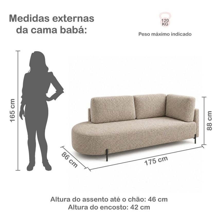 Cama Babá Infantil Orgânica Lado Esquerdo Para Quarto De Bebê Afeto Bege - imagem 3