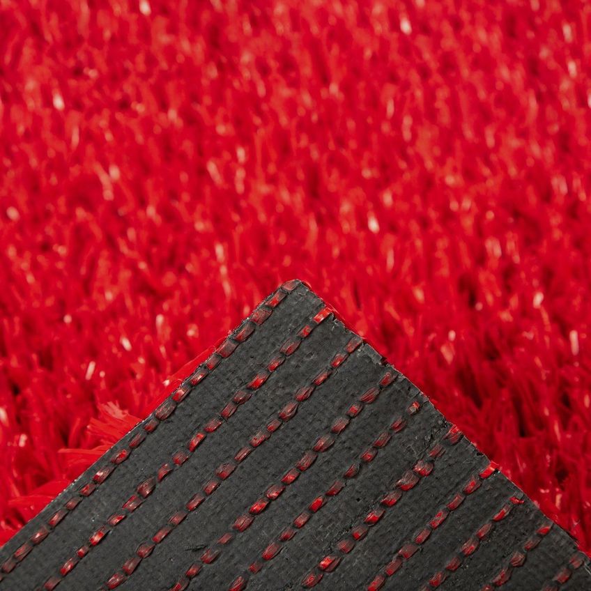 Grama Sintética Fitcolor Vermelha 22mm 1m² Com Proteção UV E Drenagem Em Rolo 1x1m Vermelho - imagem 3