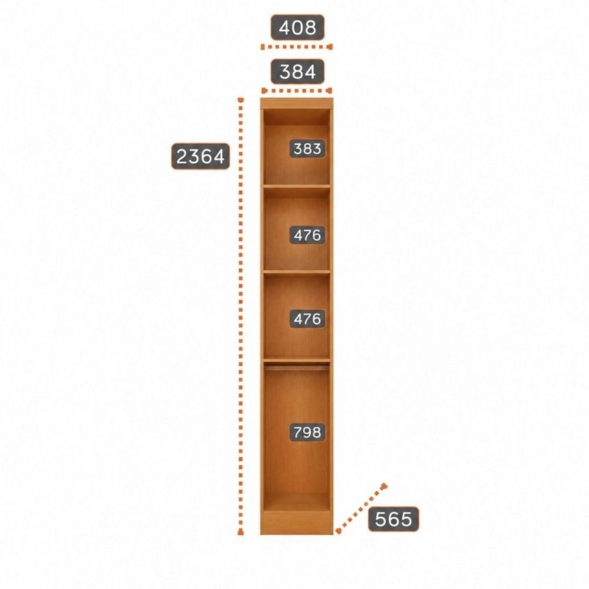 Módulo De Guarda Roupa Com 1 Porta 100% Mdf Cairo Cinamomo Fendi - imagem 3