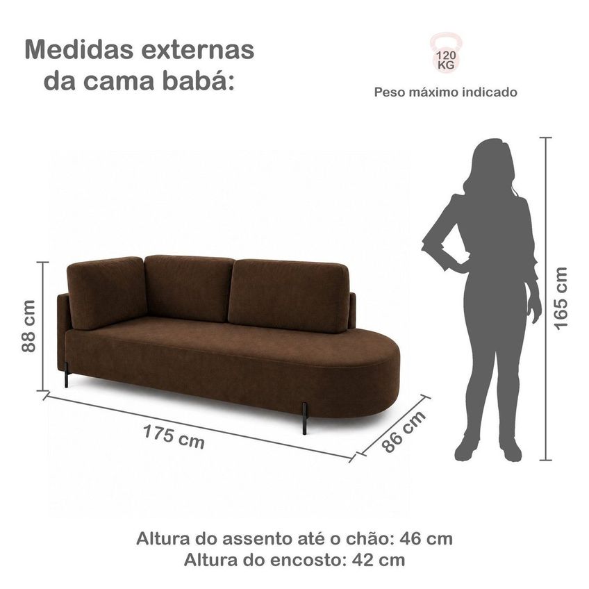 Cama Babá Infantil Orgânica Lado Direito Para Quarto De Bebê Afeto Marrom - imagem 3