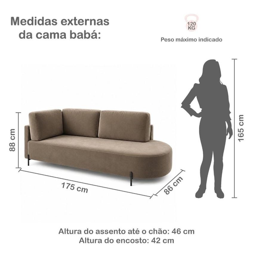 Cama Babá Infantil Orgânica Lado Direito Para Quarto De Bebê Afeto Bege Escuro - imagem 3