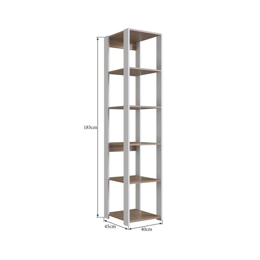 Estante Armário Organizador De Banheiro Vertical Modulado Com 4 Prateleiras Branco/Montana Branco/Montana - imagem 3