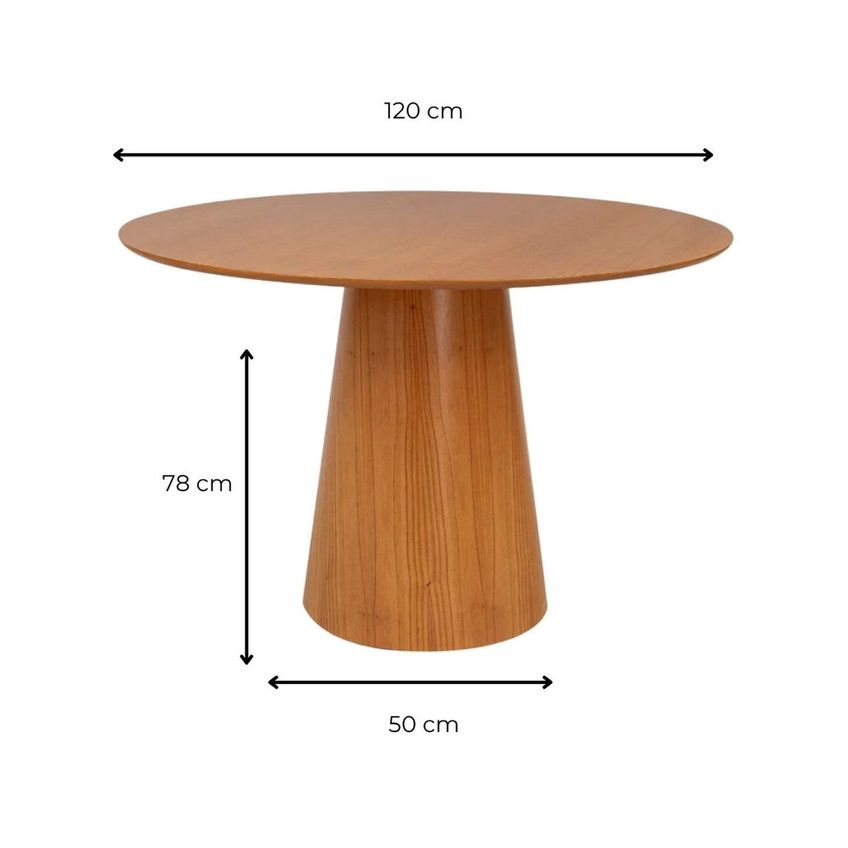 Mesa De Jantar Redonda Austrália Madeira Nozes 120cm Nozes - imagem 3