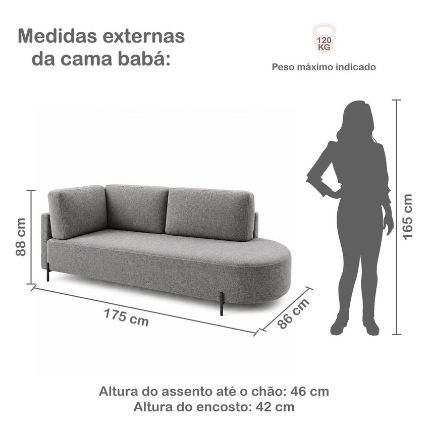 Cama Babá Infantil Orgânica Lado Direito Para Quarto De Bebê Afeto Cinza - imagem 3