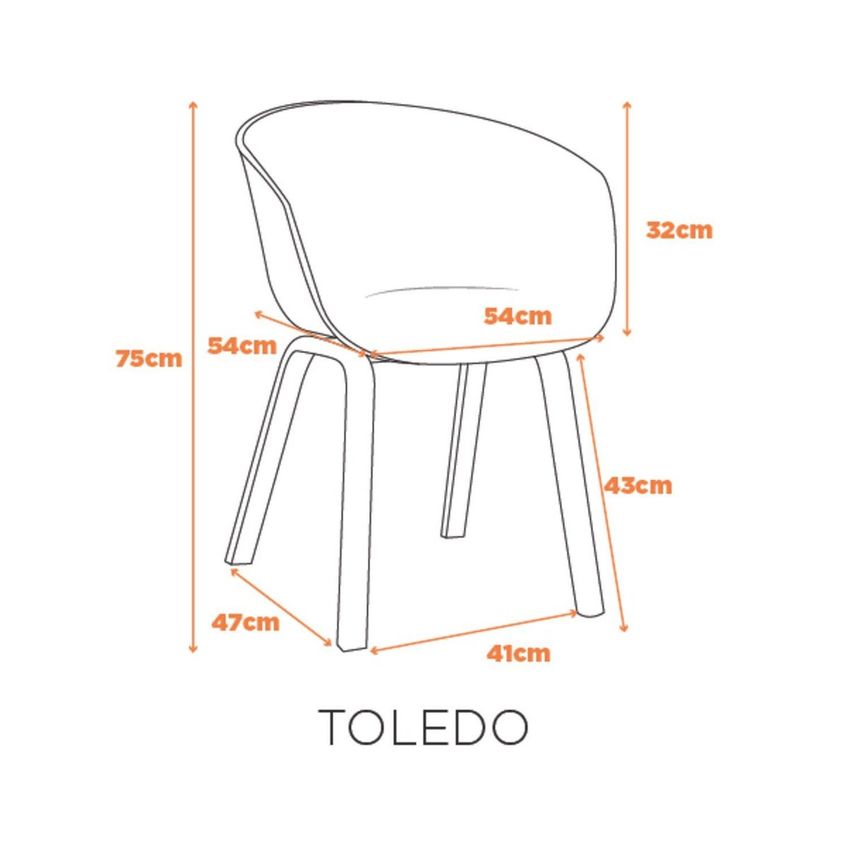 Kit Com 2 Cadeiras Toledo Polipropileno Com Base Aço E Acabamento Idêntico A Madeira - Preto Preto - imagem 3