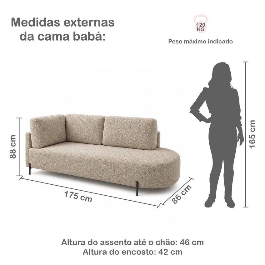 Cama Babá Infantil Orgânica Lado Direito Para Quarto De Bebê Afeto Bege - imagem 3
