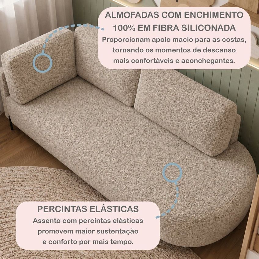 Cama Babá Infantil Orgânica Lado Direito Para Quarto De Bebê Afeto Bege - imagem 5