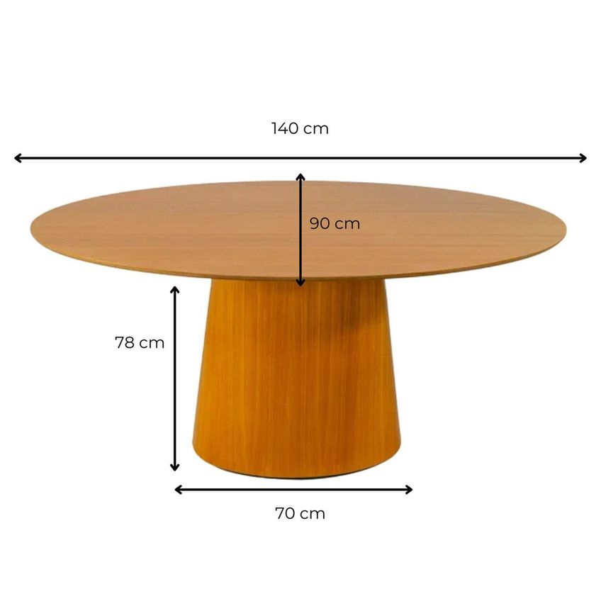 Mesa De Jantar Oval Organica Genebra Madeira Cinamomo 2,5cm Nozes 1.40x0,9 Nozes - imagem 3