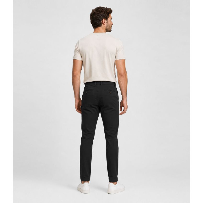 Calça Masculina Sarja Slim Diametro Preto 42 - imagem 3