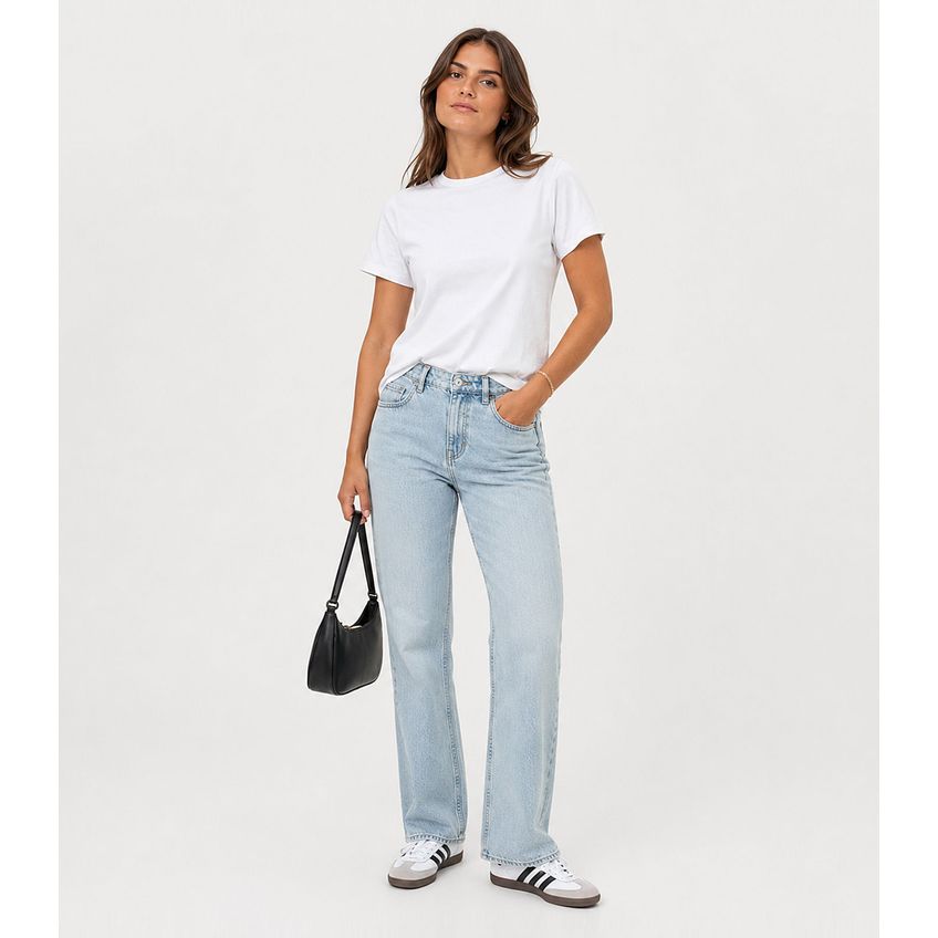 Camiseta Feminina Manga Curta Básica Infinita Cor Branco M - imagem 4