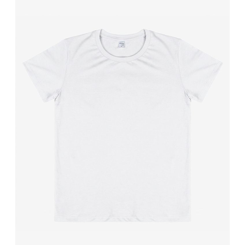 Camiseta Feminina Manga Curta Básica Infinita Cor Branco M - imagem 5