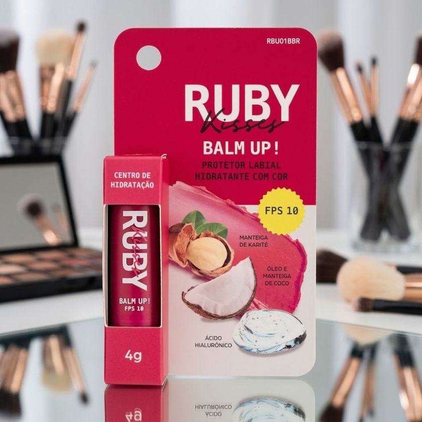 Protetor Labial Hidratante Com Cor Ruby Kisses Balm Up! FPS 10 4g Ruby Kisses - imagem 4