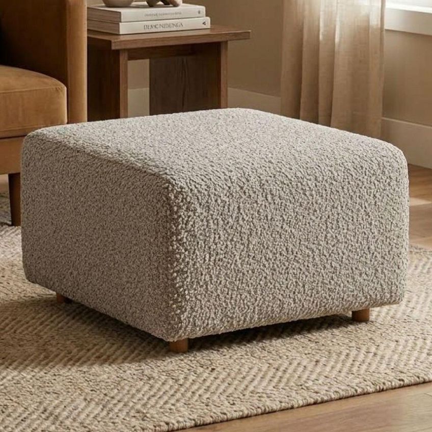 Puff Modular Block 74x74 Cm Pes Madeira Boucle Tce 1018 Moll - imagem 2