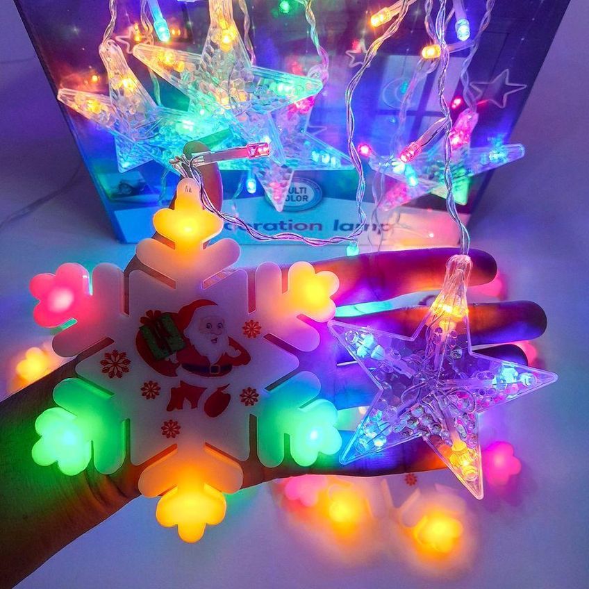 Pisca Cascata Flocos Natal 80 Lâmpadas Leds Baixo Consumo Transparente Colorido 220v - imagem 3