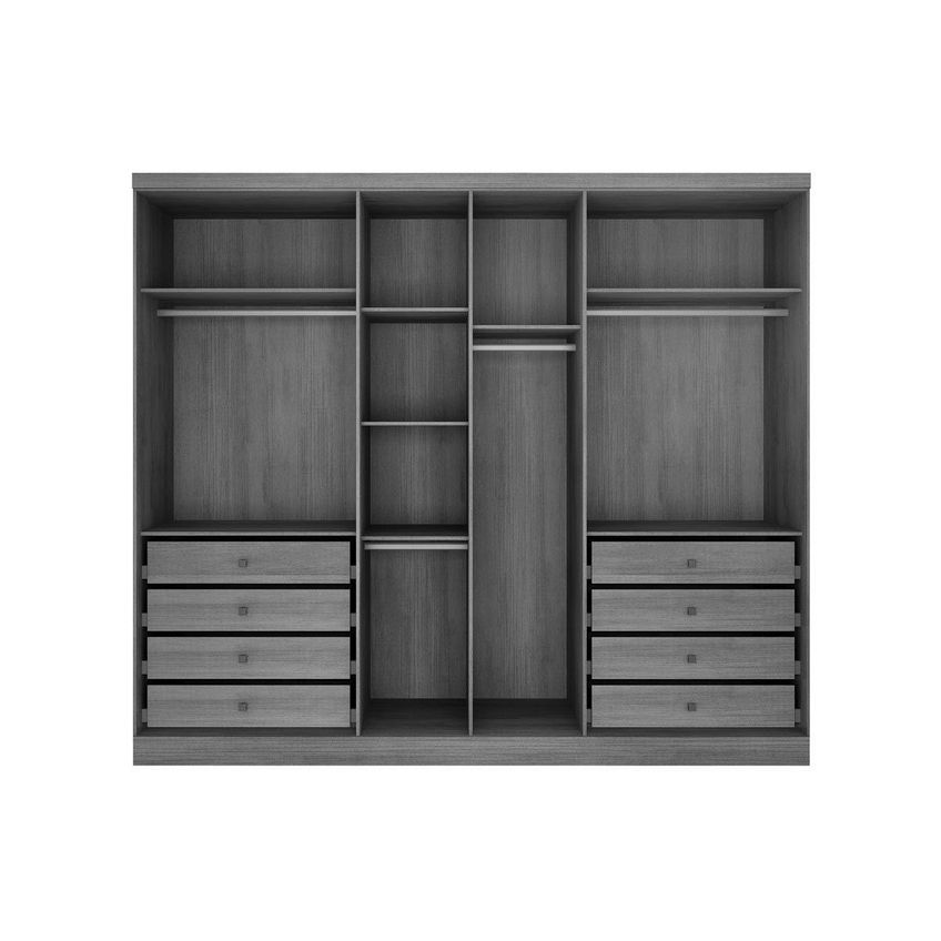 Quarto Casal Modulado Rizon 5 Peças (1 Armário Ponte + 1 Closet + 2 Guarda Roupas + 1 Complemento) Qc204 Branco - Novo Horizonte - imagem 4