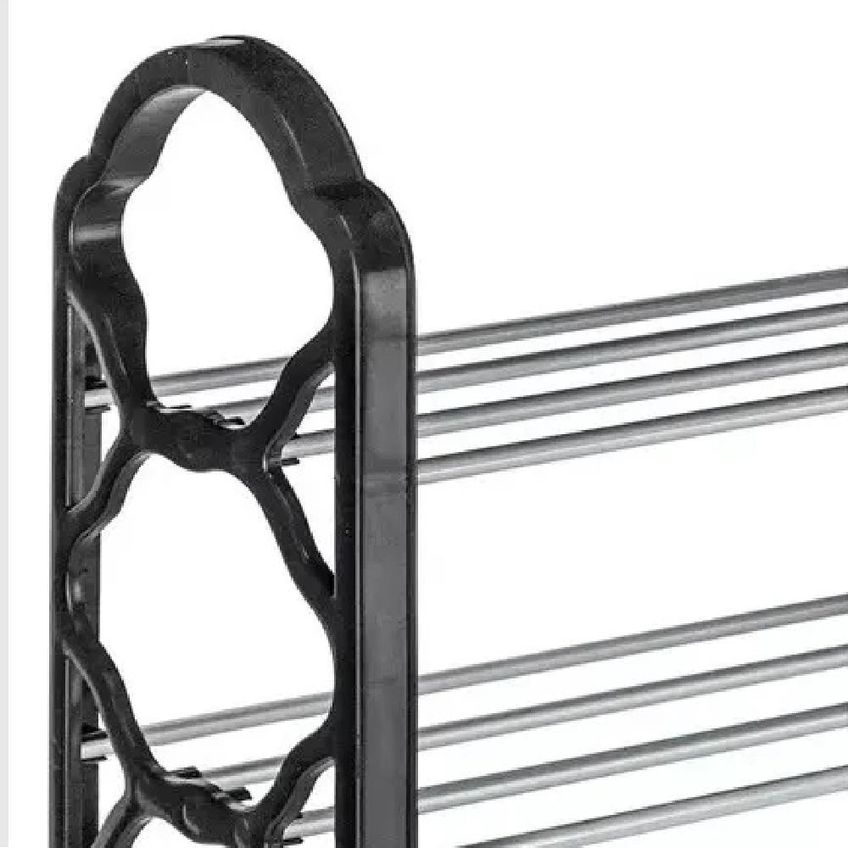 Prateleira Sapateira Vertical Multiuso Organizador Grande 10 Pares Closet Sala Lavanderia Preto Tonde Estante 5 Prateleiras - imagem 4