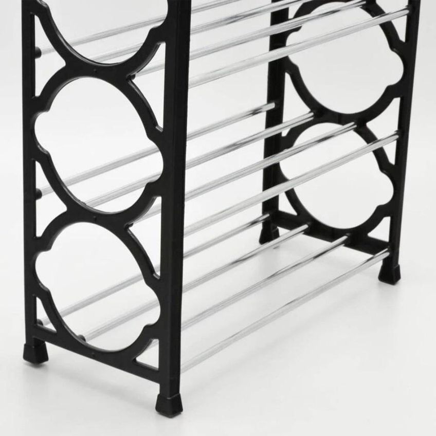 Prateleira Sapateira Vertical Multiuso Organizador Grande 10 Pares Closet Sala Lavanderia Preto Tonde Estante 5 Prateleiras - imagem 5