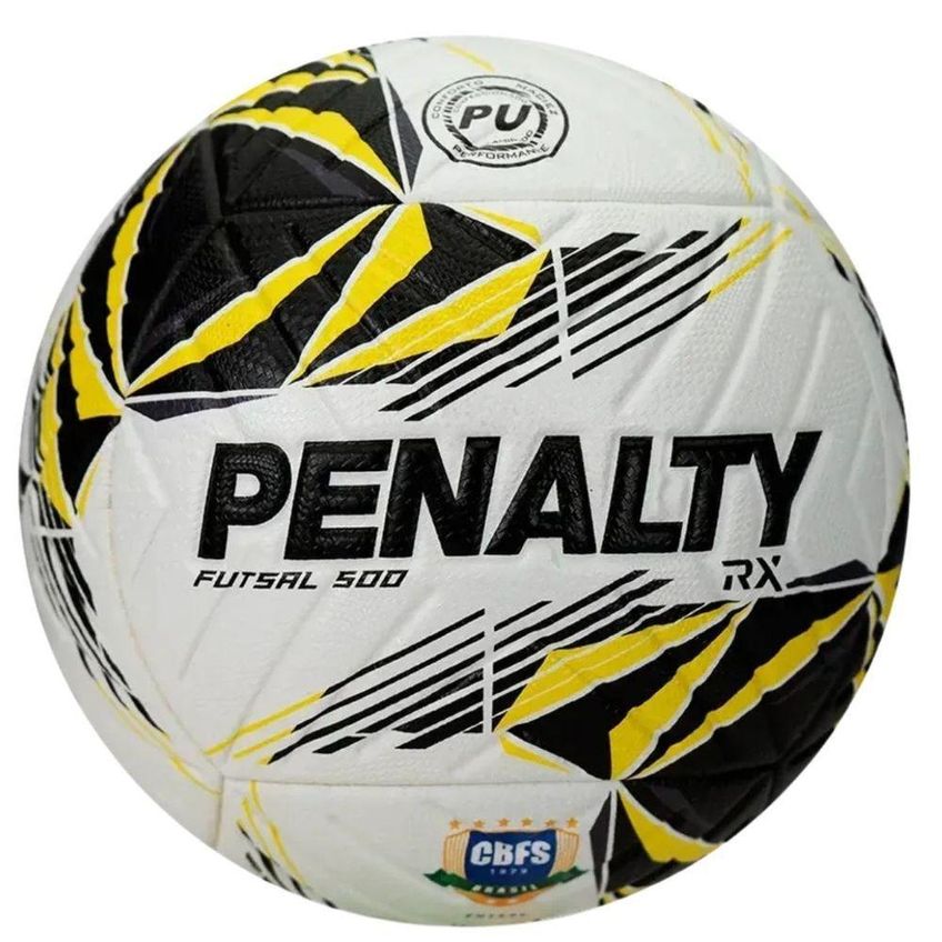 Kit 2 Bola De Futsal Rx 500 Xxvi Para Quadra Amarelo E Azul Penalty - imagem 4