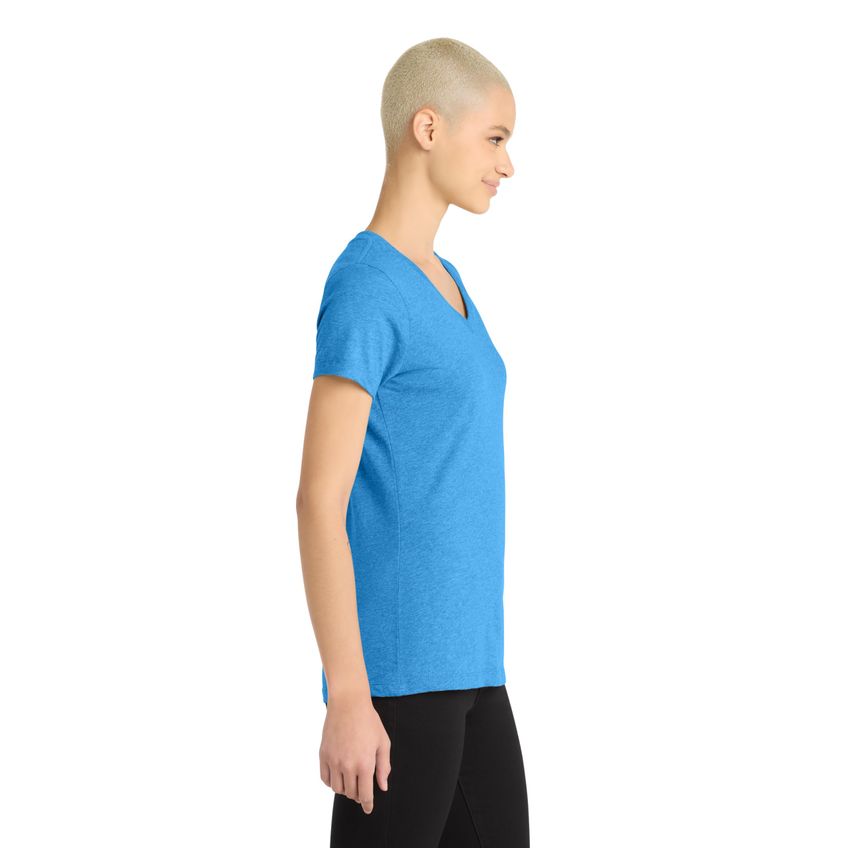Camiseta District Feminina XL Turquesa Decote V - imagem 3