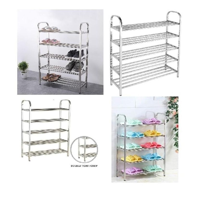 Estante Organizador Sapatos 5 Prateleiras Sapateira Metal Aço Quarto Closet Lavanderia Multiuso - imagem 3