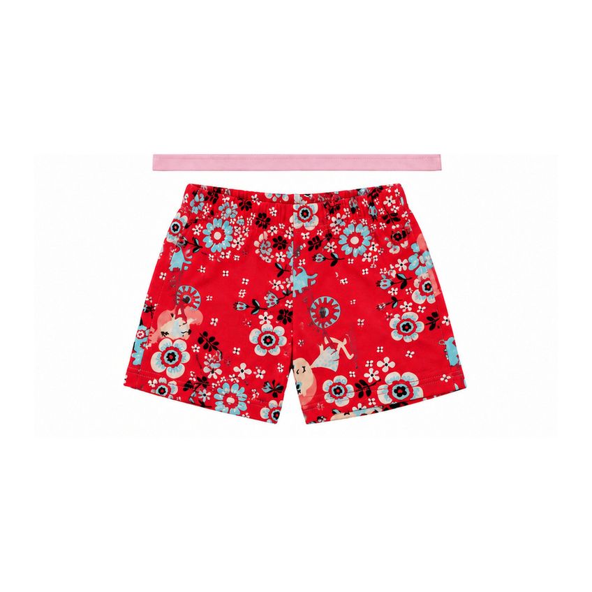 Conjunto Infantil Menina Camiseta E Shorts Básico Em Algodão Estampa Cogumelo Macio Leve Confortável Dia A Dia - imagem 4