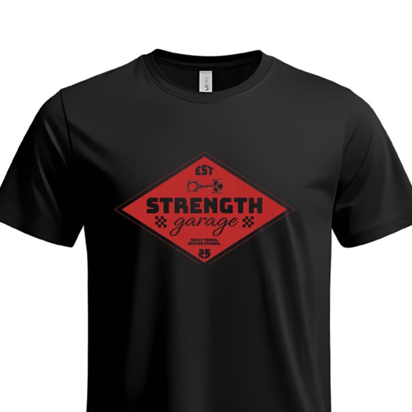Camiseta Tecido De Algodão Manga Curta Estampa Strength Garage Leve Macia Verão Dia A Dia - imagem 3