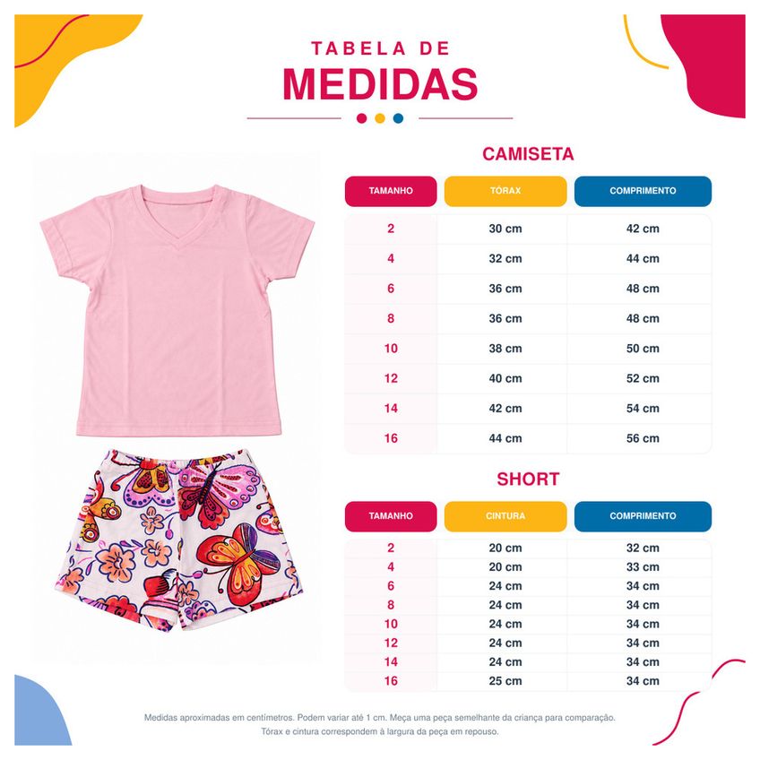 Conjunto Infantil Menina Camiseta E Shorts Básico Em Algodão Estampa Bicicleta Macio Leve Confortável Fofo - imagem 5