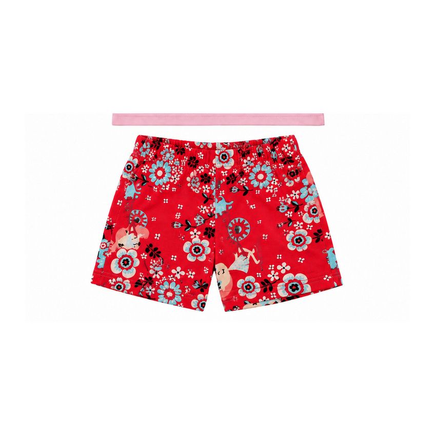 Conjunto Infantil Menina Camiseta E Shorts Básico Em Algodão Estampa Gatinha Macio Leve Confortável Dia A Dia - imagem 4