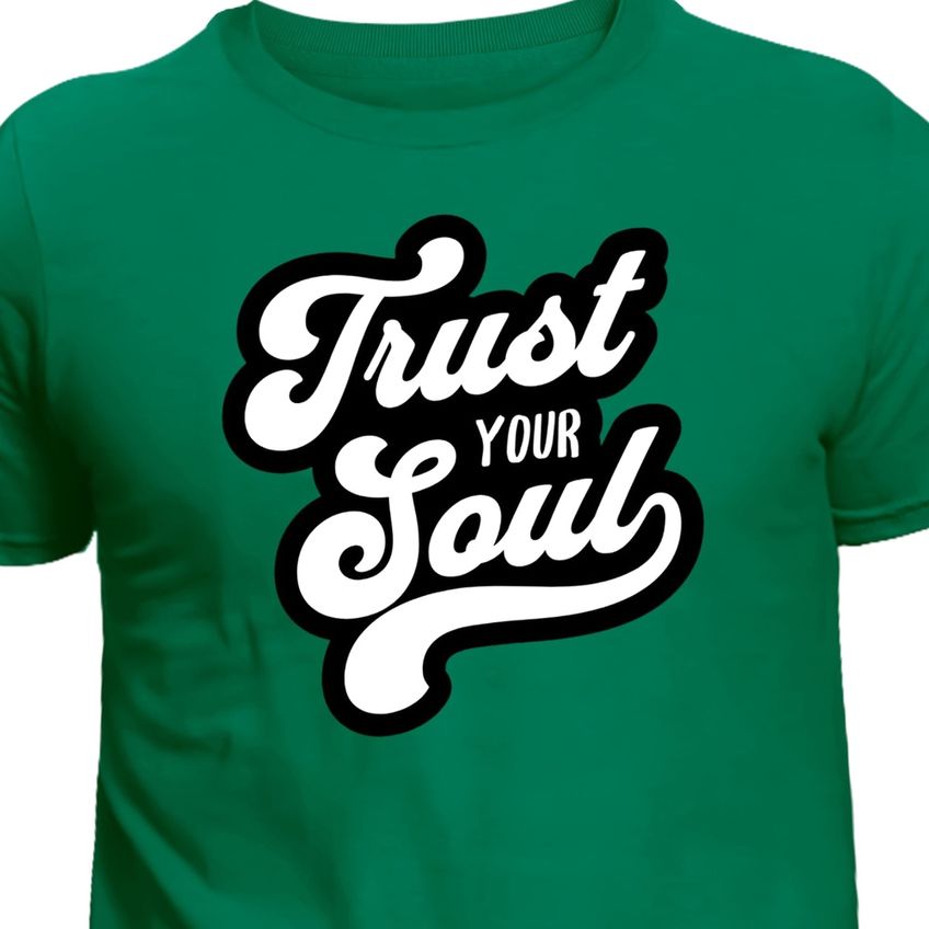 Camiseta Tecido Algodão Manga Curta Estampa Trust Your Soul Leve Macia Leve Verão Moderna - imagem 3