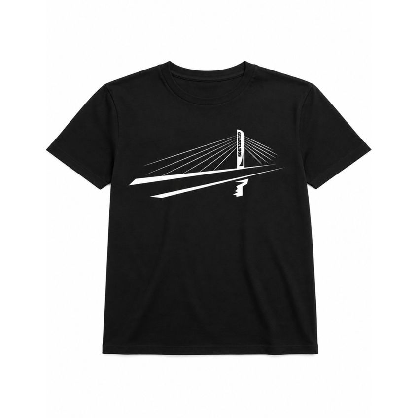 Camiseta Masculina Manga Curta Em Algodão Estampa Ponte Guarulhos Leve Confortável Dia A Dia Respirável - imagem 3