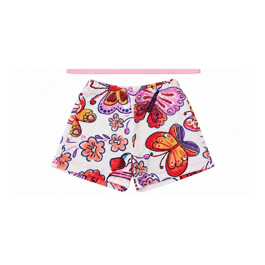 Conjunto Infantil Menina Camiseta E Shorts Básico Em Algodão Estampa Artista Macio Leve Confortável Fofo - imagem 4