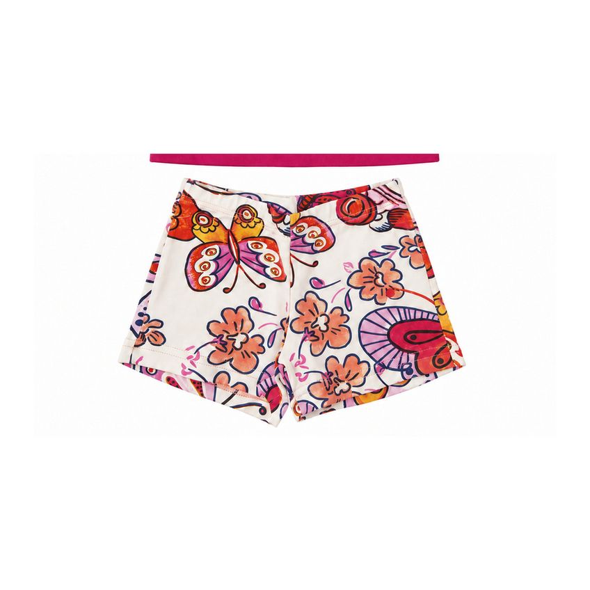 Conjunto Camiseta E Shorts Infantil Menina Basico Em Algodão Macio Estampa Mariposa Verão - imagem 4