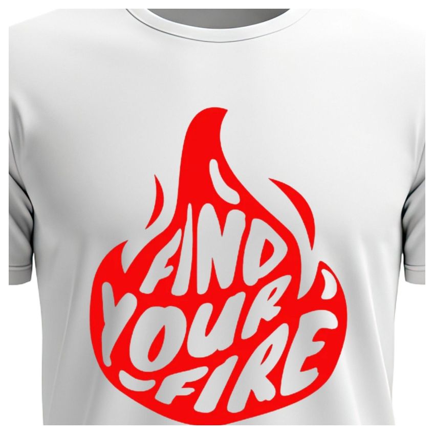 Camiseta Manga Curta Em Algodão Gola Redonda Estampa Find Your Fire Macia Leve Dia A Dia - imagem 3