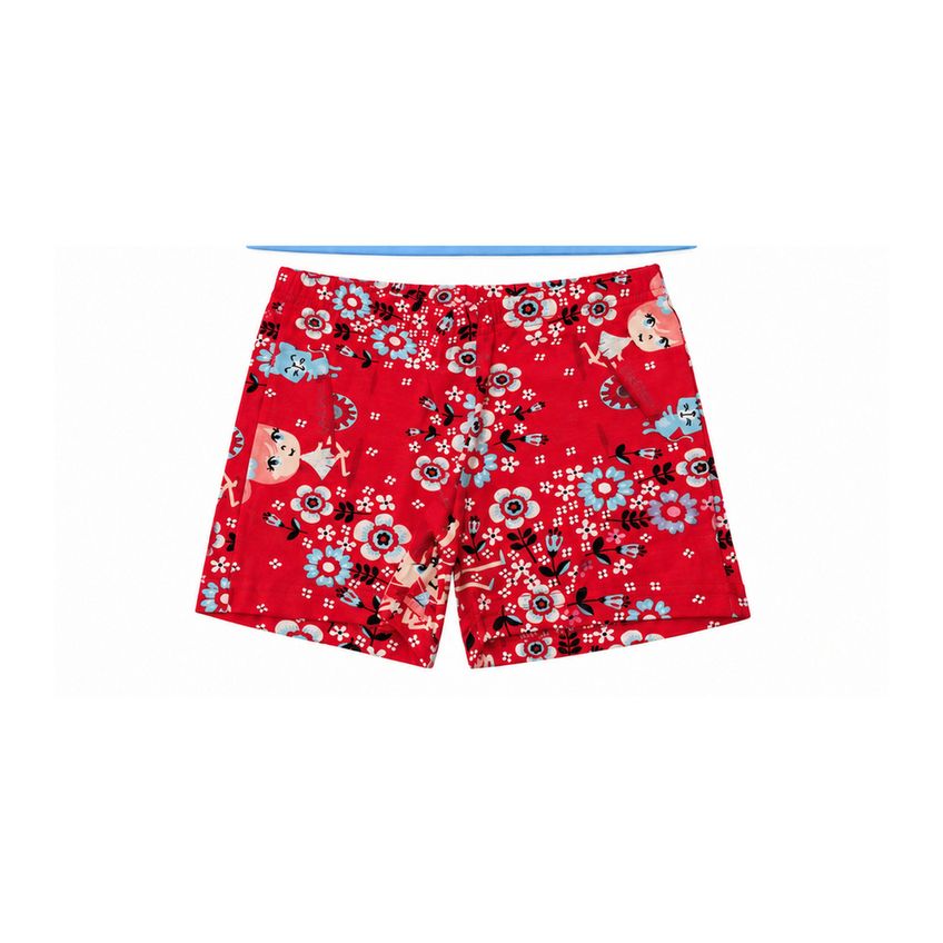 Conjunto Infantil Menina Básico Algodão Camiseta E Shorts Estampa Patins Macio Leve Confortável Casual Verão - imagem 4