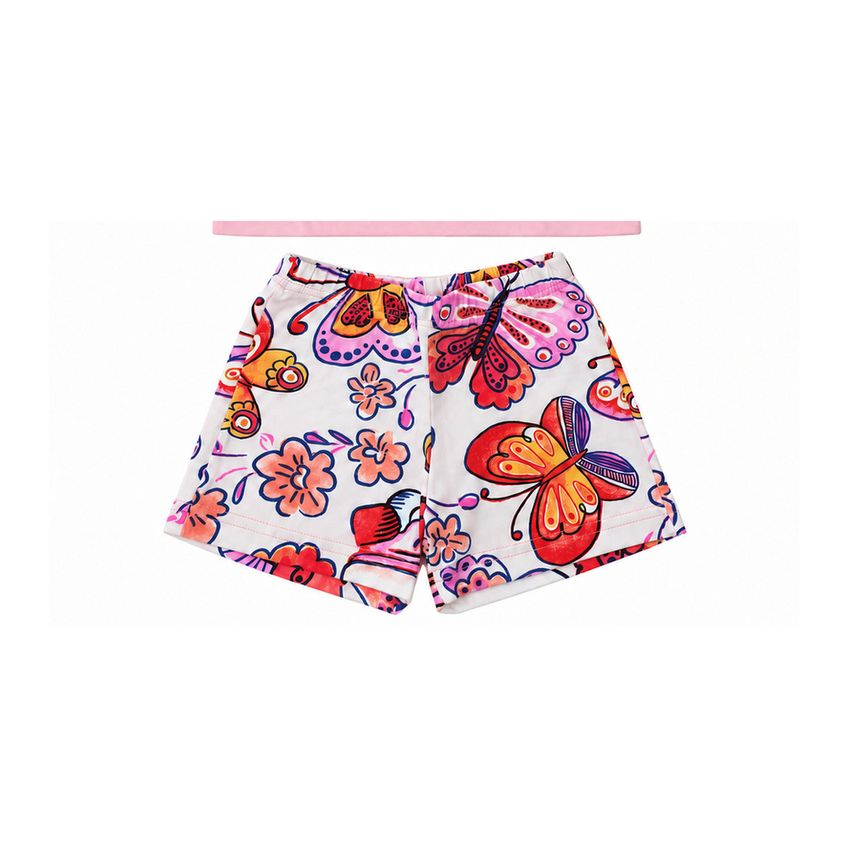 Conjunto Infantil Menina Camiseta E Shorts Básico Em Algodão Estampa Caracol Macio Leve Confortável Fofo - imagem 4