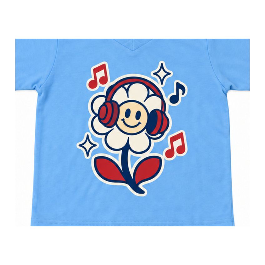 Conjunto Infantil Menina Básico Algodão Camiseta E Shorts Estampa Flor Macio Leve Confortável Casual Verão - imagem 3